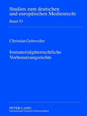 cover image of Immaterialgüterrechtliche Vorbenutzungsrechte